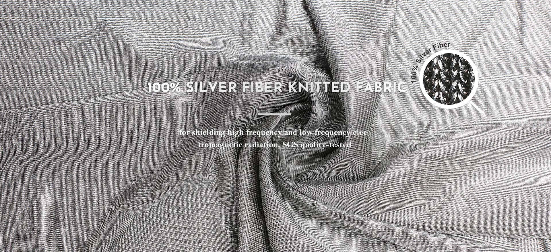 100% Silver Fiber Knitted Fabric