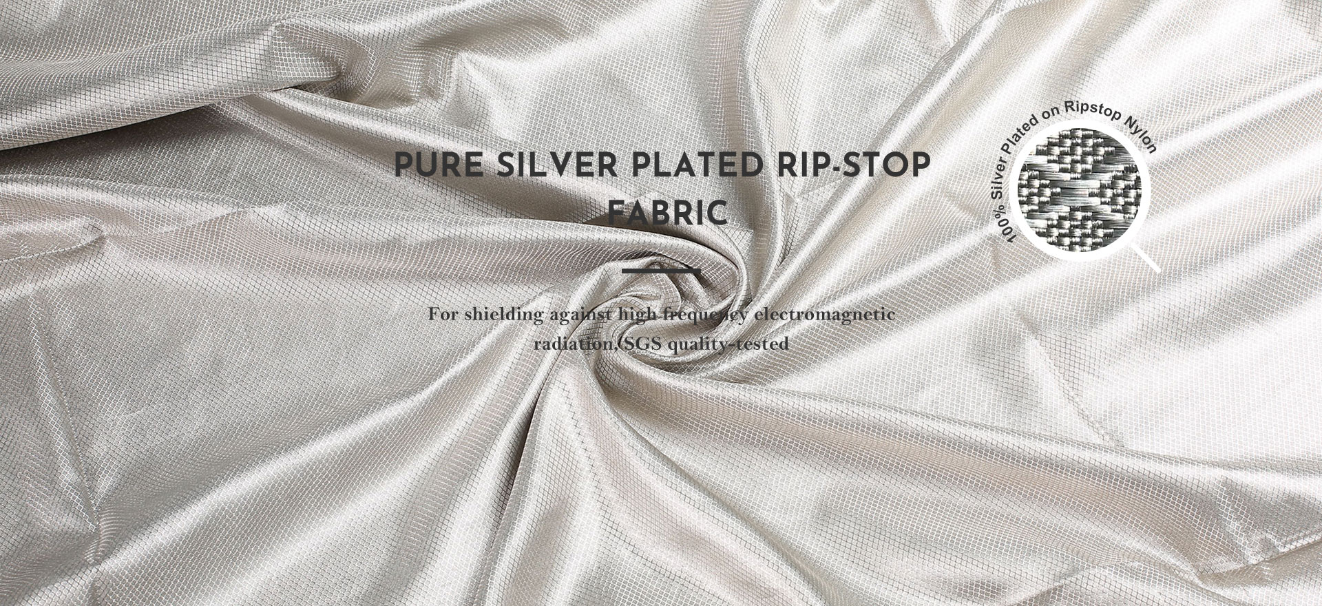 Pure Silver Plated Ripstop Fabric