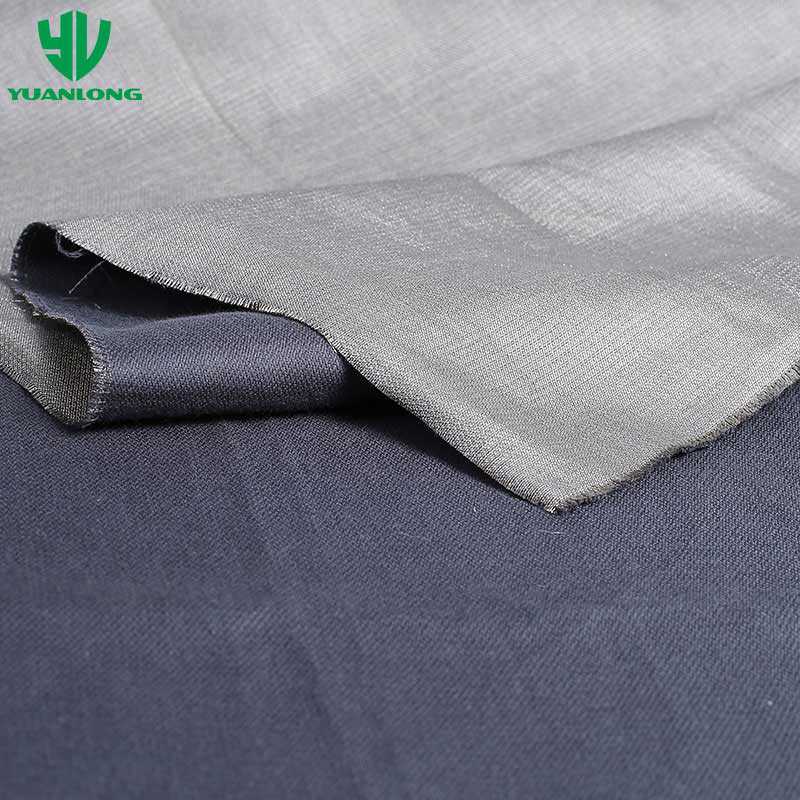 Double-faced Silver Fiber & Cotton Twill Woven Fabric