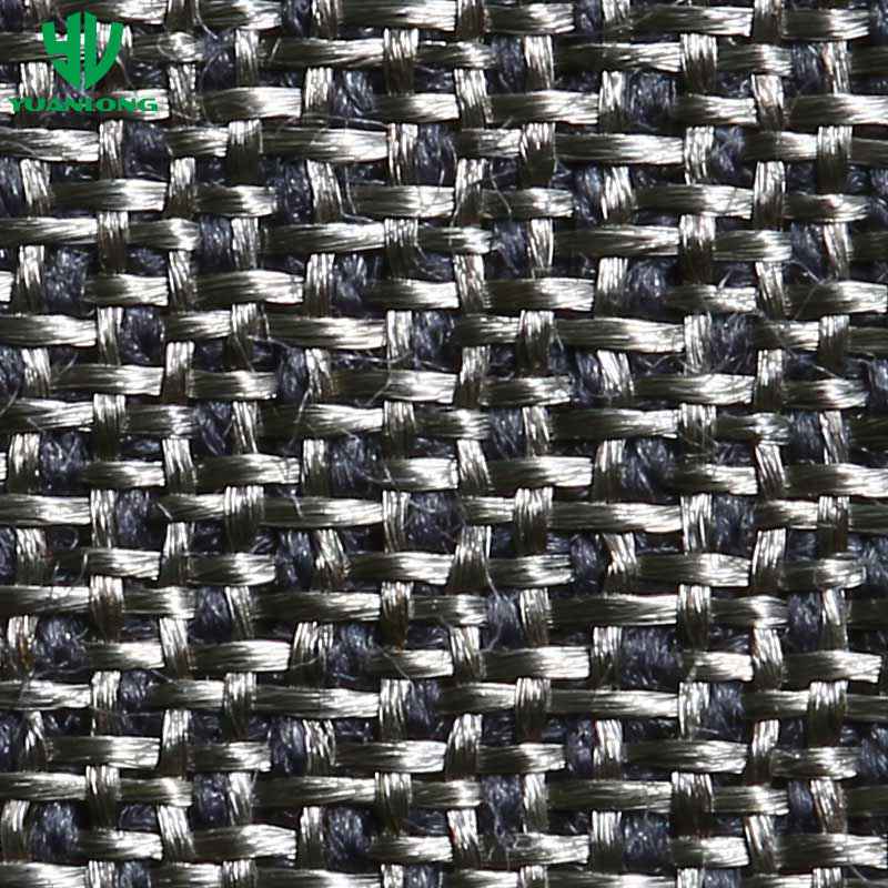 Double-faced Silver Fiber & Cotton Twill Woven Fabric