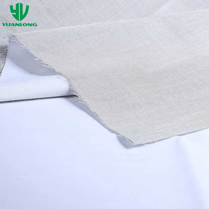 Double-faced Silver Fiber & Cotton Plain Woven Fabric