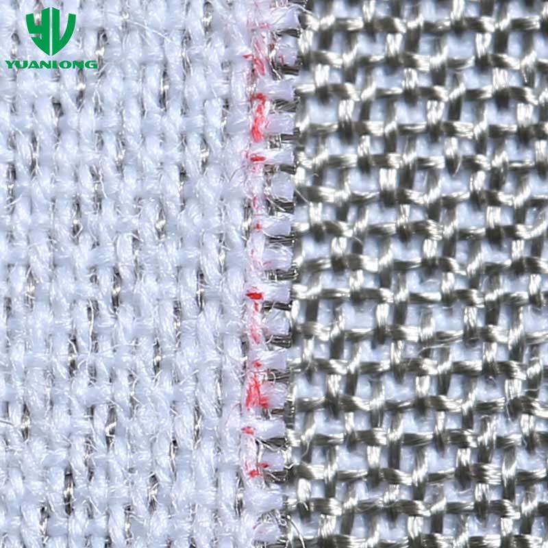 Double-faced Silver Fiber & Cotton Plain Woven Fabric