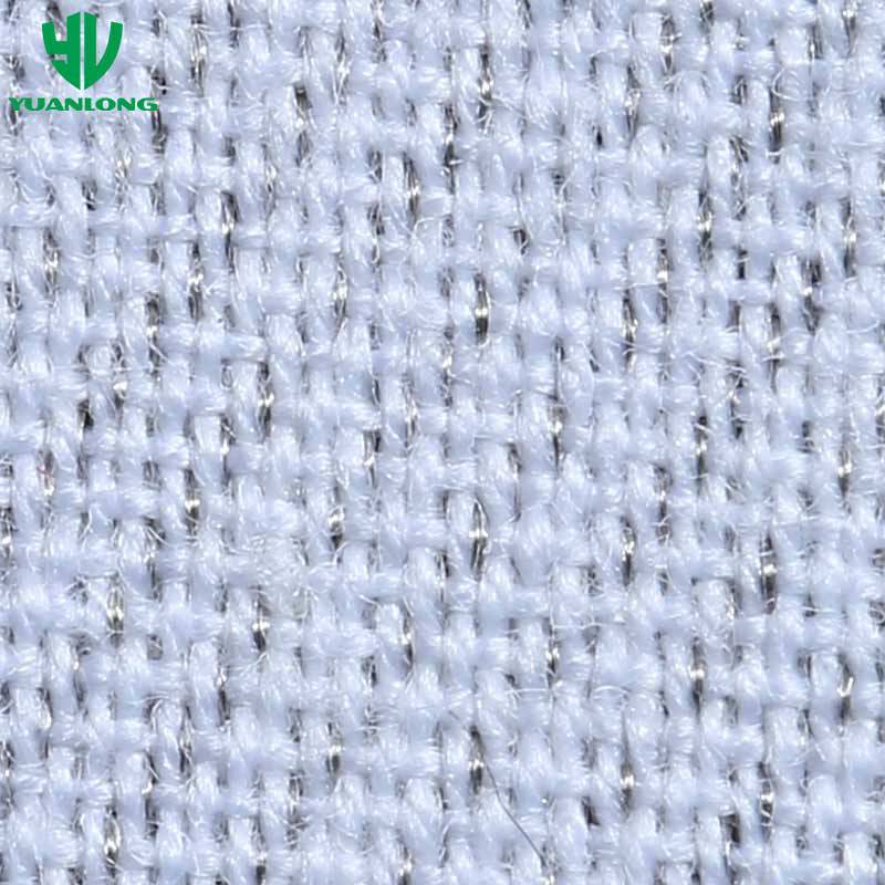 Double-faced Silver Fiber & Cotton Plain Woven Fabric